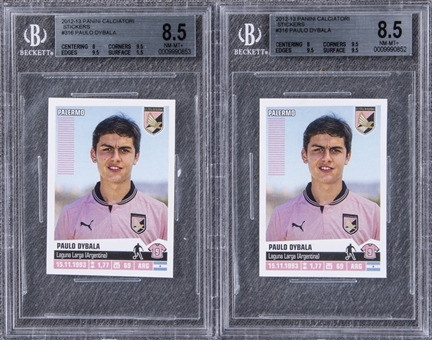 2012-13 Panini Calciatori Stickers #316 Paulo Dybala Rookie Card BGS NM-MT+ 8.5 Pair (2) 